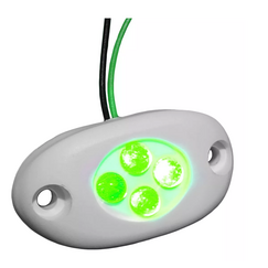 Luz de Cortesia em ABS - 4 LEDS - BRANCA - Luz : VERDE - 12 V - Oval