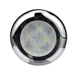 Luz p/ Cabine Interna / Cortesia em ABS Capa Cromada - 6 LEDS - 12 V - Embutir