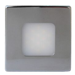 Luz p/ Cabine Interna / Cortesia em ABS Capa Inox Quadrada - 14 LEDS - 12/24 V - Touch