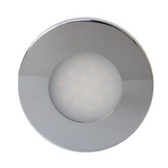Luz p/ Cabine Interna / Cortesia em ABS Capa Inox Redonda - 14 LEDS - 12/24 V - Touch