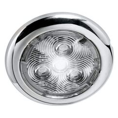 Luz p/ Cabine Interna / Cortesia em INOX estampado - 3 LEDS - 12 V - Sobrepor