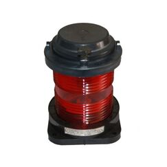 Luz de Navegação Mastro - Lente Vermelha 360°, Corpo em ABS Preto - HORIZONTAL