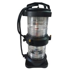 Luz de Navegação Top Dupla - Lente Amarela 135°, Corpo em ABS Preto - HORIZONTAL - Acima 50m