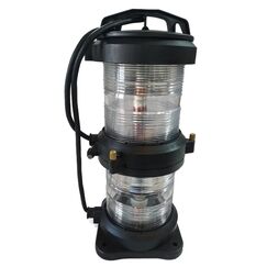 Luz de Navegação Top Dupla - Lente Transparente 360°, Corpo em ABS Preto - HORIZONTAL - Acima 50m