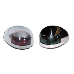 Luz de Proa BB / BE c/ Tampa em INOX, Base em ABS Preto - Horizontal