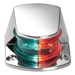 Luz de Proa Bicolor c/ Tampa em Inox Fundido, Base em ABS Cromado