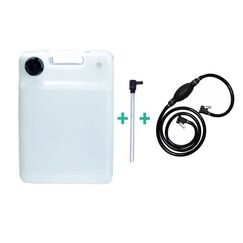 Tanque de Combustível p/ Embarcações c/ Pescador + Mangueira Johnson - Vertical Branco - 30 litros