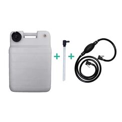 Tanque de Combustível p/ Embarcações c/ Pescador + Mangueira Yamaha - Vertical Branco - 30 litros