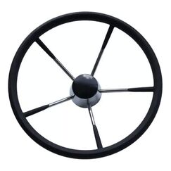 Volante Náutico em INOX c/ Grip Emborrachado Preto - 13-1/2" Pol OU 343MM