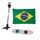 Kit Iluminação em LED c/ Mastro - A: 40cm + Olho de Tubarão + Bandeira do Brasil - Branco