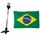Luz de Alcançado em LED c/ Mastro - A: 40 cm - Cromado + Bandeira do Brasil
