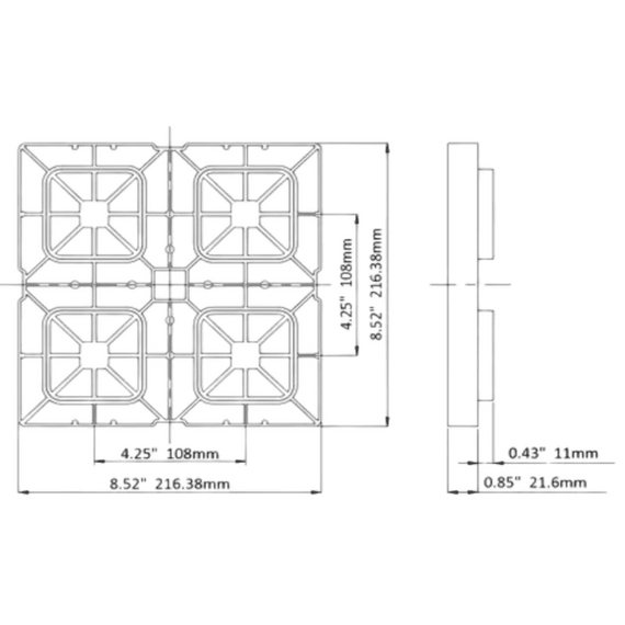 Base de Apoio Bloco de Nivelamento para Suporte em PP - SEAFLO - 5 UNIDADES