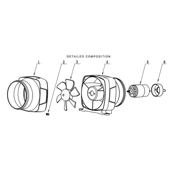 Blower de Ventilação / Exaustor de Porão a Prova D´Água - 4 pol. In-Line - Seaflo - Linear 270Cfm 12v 456M3/H 6.0A