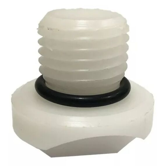Bujão de Dreno / Bueira Plástica s/ Flange - Cor: Branco - Rosca Focker