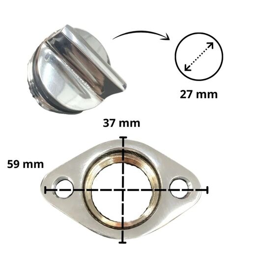 Bujão De Dreno Para Embarcação Em Latão Cromado 1" ou 25mm"