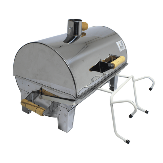 Churrasqueira a Carvão Em Aço Inox Bafinho Com Suporte P/ Embarcações - Tam: 40 x 25 cm