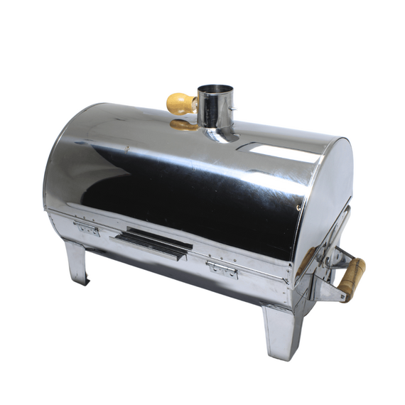 Churrasqueira a Carvão Em Aço Inox Bafinho Com Suporte P/ Embarcações - Tam: 40 x 25 cm