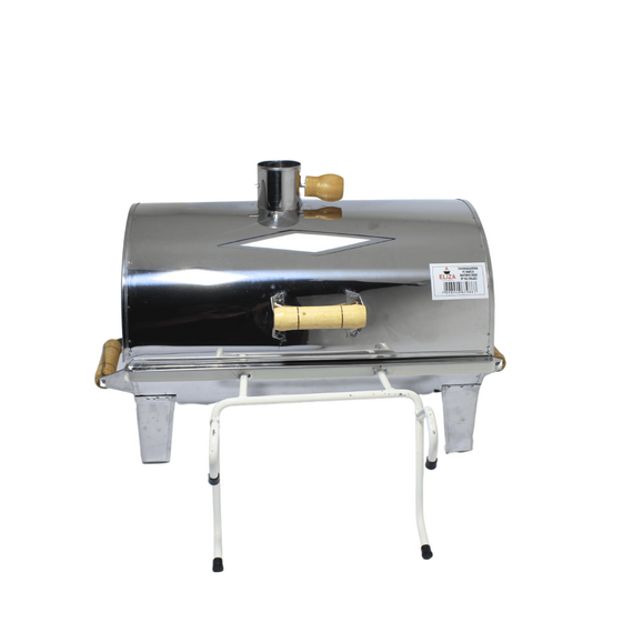 Churrasqueira a Carvão Em Aço Inox Bafinho Com Suporte P/ Embarcações - Tam: 40 x 25 cm