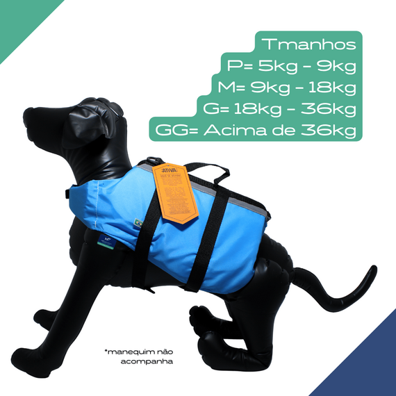 Colete Salva-Vidas Pet Vest - Tamanho P - Ativa - AZUL