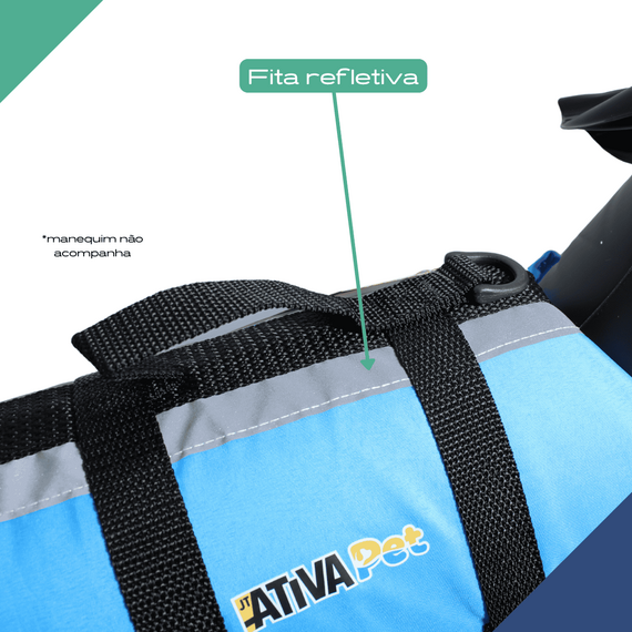 Colete Salva-Vidas Pet Vest - Tamanho P - Ativa - AZUL