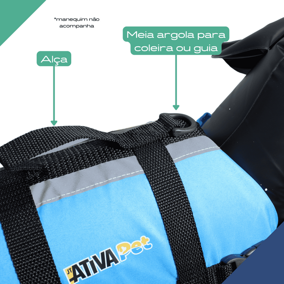Colete Salva-Vidas Pet Vest - Tamanho P - Ativa - AZUL