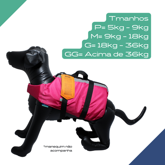 Colete Salva-Vidas Pet Vest - Tamanho P - Ativa - ROSA