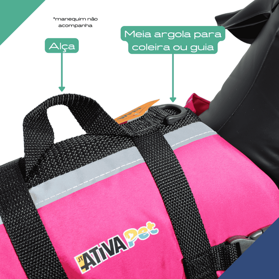 Colete Salva-Vidas Pet Vest - Tamanho P - Ativa - ROSA