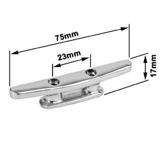 Cunho p/ Amarração (Amarra Cabo) - 3" ou 7,5 cm- Latão cromado
