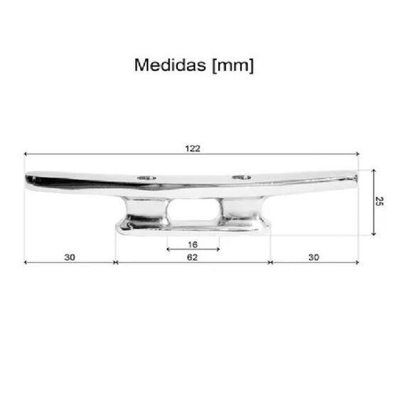 Cunho p/ Amarração (Amarra Cabo) - 5" ou 12,5 cm- Latão cromado