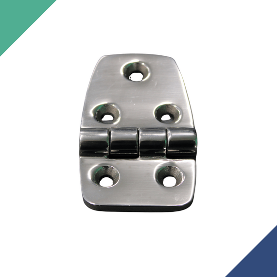 Dobradiça p/ Tampas e Portas Assimétrica Reta em Aço Inox Fundido - 5F - 63x38mm