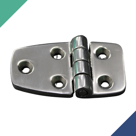 Dobradiça p/ Tampas e Portas Assimétrica Reta em Aço Inox Fundido - 5F - 63x38mm