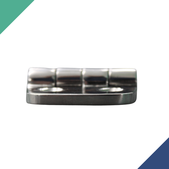 Dobradiça p/ Tampas e Portas Assimétrica Reta em Aço Inox Fundido - 5F - 63x38mm