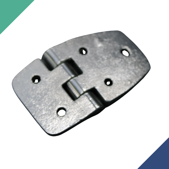 Dobradiça p/ Tampas e Portas Assimétrica Reta em Aço Inox Fundido - 5F - 63x38mm