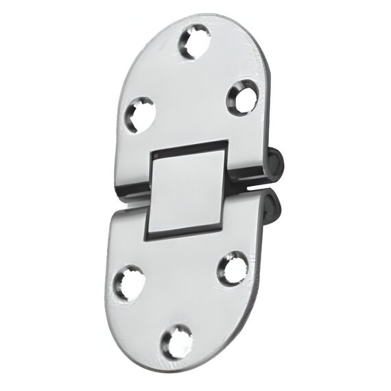 Dobradiça p/ Tampas e Portas Articulada em Aço Inox Estampado - Arredondada 3 x 3