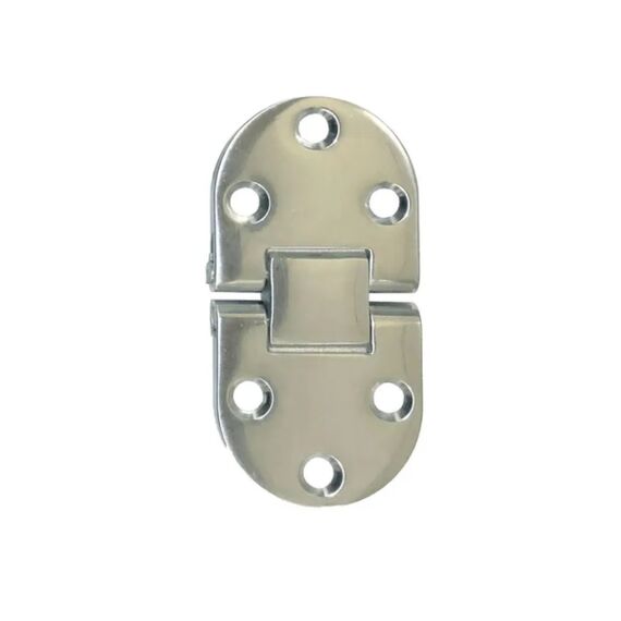 Dobradiça p/ Tampas e Portas Articulada em Aço Inox Estampado - Arredondada 3 x 3
