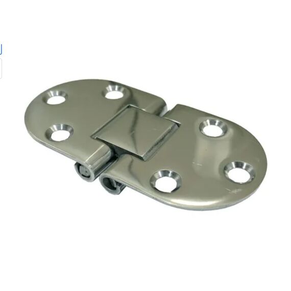 Dobradiça p/ Tampas e Portas Articulada em Aço Inox Estampado - Arredondada 3 x 3