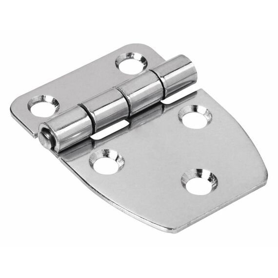 Dobradiça p/ Tampas e Portas Assimétrica em Aço Inox Estampado - 38x52mm - 3 x 2