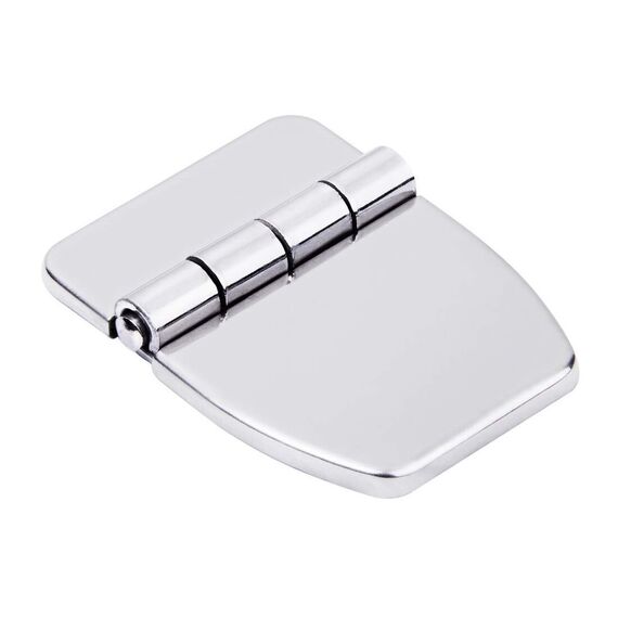 Dobradiça p/ Tampas e Portas Assimétrica em Aço Inox Estampado - 38x52mm - 3 x 2 - c/ Capa