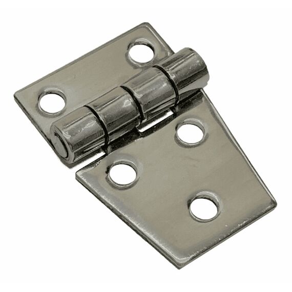 Dobradiça p/ Tampas e Portas Assimétrica Reta em Aço Inox Estampado - 5F - 55x38mm