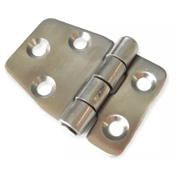 Dobradiça p/ Tampas e Portas Assimétrica Reta em Aço Inox Estampado - 5F - 55x38mm