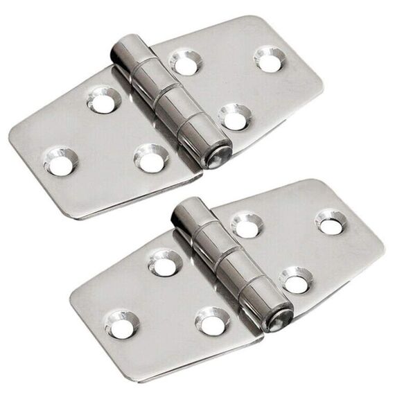 Dobradiça p/ Tampas e Portas em Aço Inox Estampado - Parafuso Externo 3 x 3