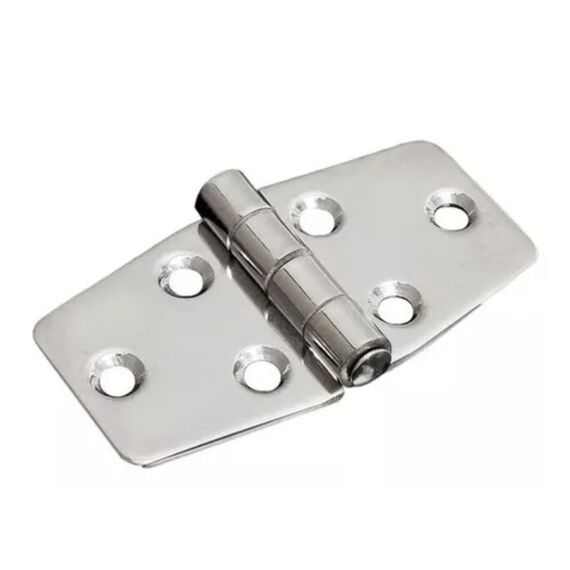 Dobradiça p/ Tampas e Portas em Aço Inox Estampado - Parafuso Externo 3 x 3