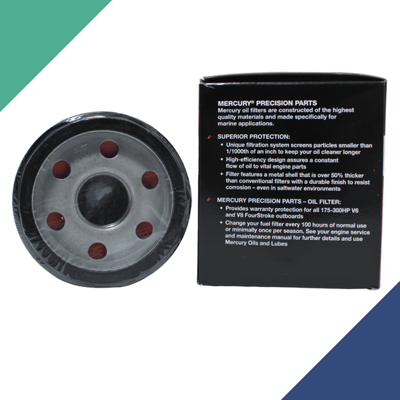 Filtro de Óleo para Motor de Popa MERCURY - 175 a 300HP - V6 e V8 - 4 tempos - 8M0123025