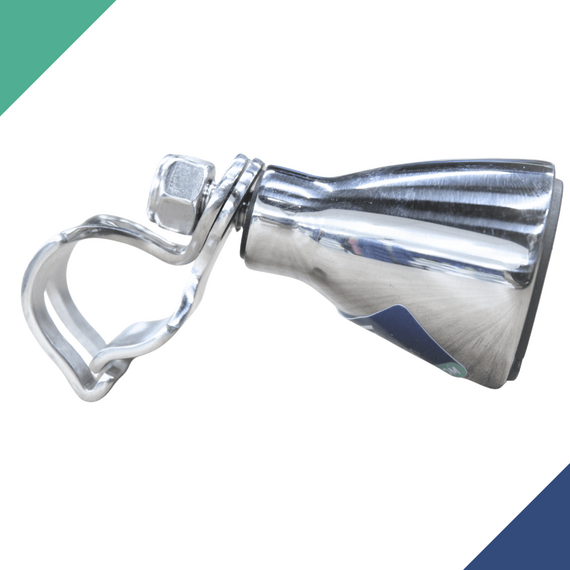 Knob em Inox Polido p/ Volante Náutico Até 19 Mm - Centro Preto