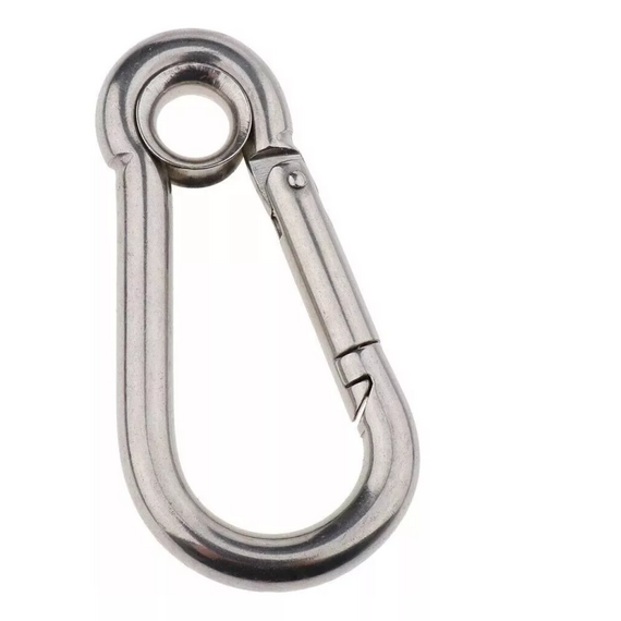 Mosquetão Engate Rápido c/ Olhal Em Inox - 11 x 120 mm