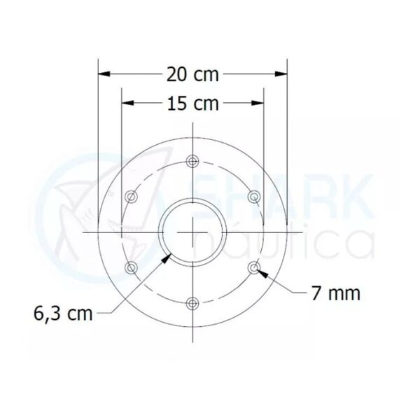 Pedestal Giratório de Banco em INOX p/ Barcos - 32 cm