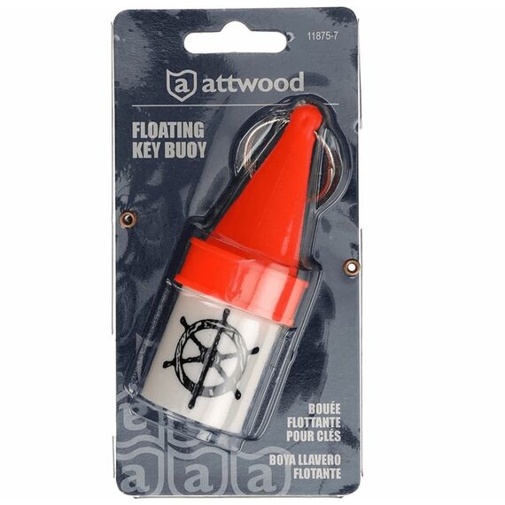 Chaveiro Porta Objetos Flutuante Attwood - 97x37x37 mm - Laranja/Branco