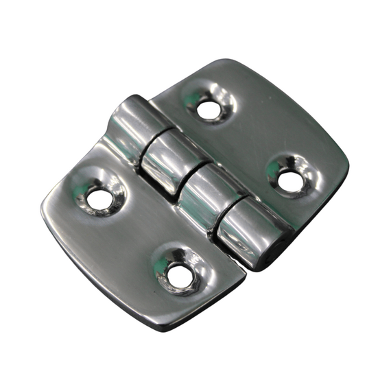 Dobradiça p/ Tampas e Portas Simétrica em Aço Inox Fundido - 4 Furos - 50x37mm