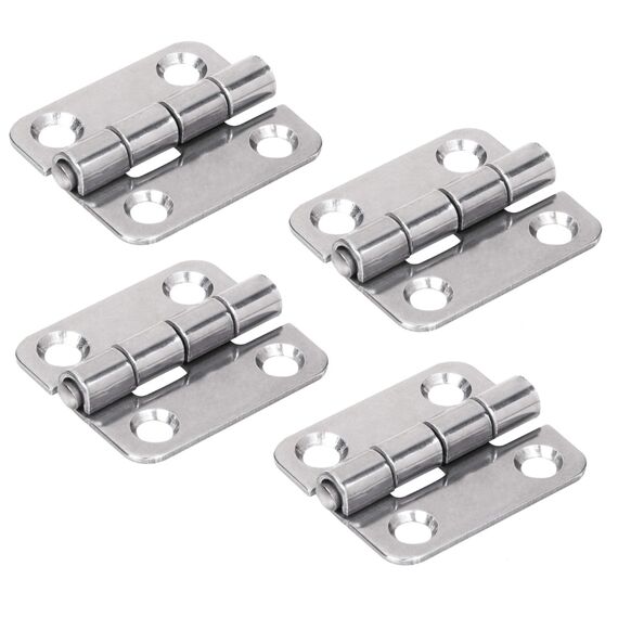 Dobradiça p/ Tampas e Portas Quadrada em Aço Inox Estampado - 38x34mm - 2 x 2 - 4 un.