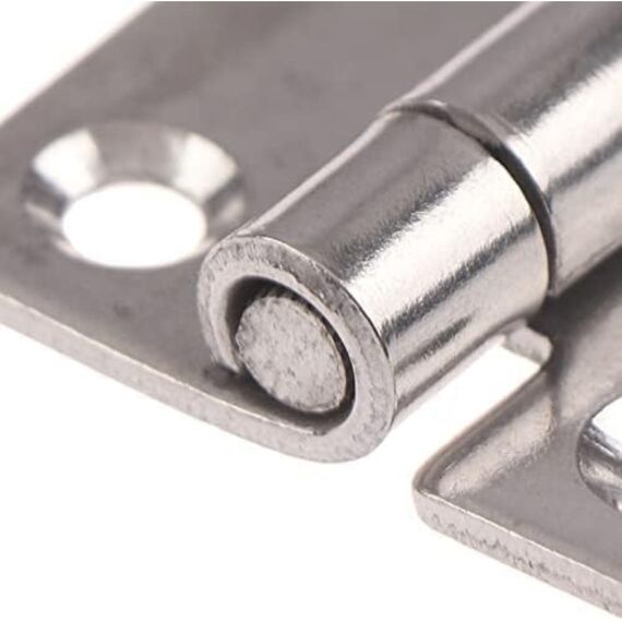 Dobradiça p/ Tampas e Portas Quadrada em Aço Inox Estampado - 38x34mm - 2 x 2 - 4 un.